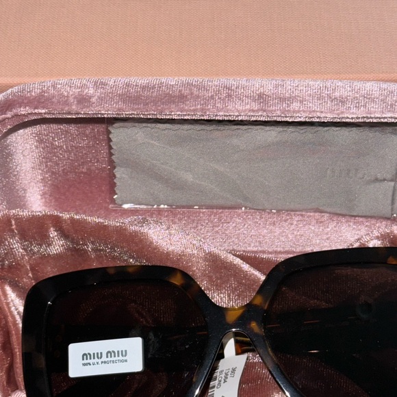 Miu Miu Brown Square Frame Sunglasses - Picture 2 of 2